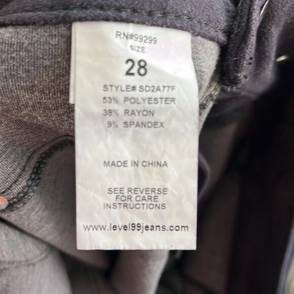 NWT Level 99 Janice mid rise Ultra Skinny Suedette pants size 28 - Picture 10 of 12
